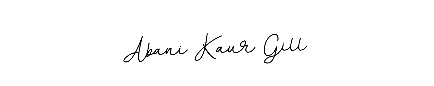 How to make Abani Kaur Gill name signature. Use BallpointsItalic-DORy9 style for creating short signs online. This is the latest handwritten sign. Abani Kaur Gill signature style 11 images and pictures png