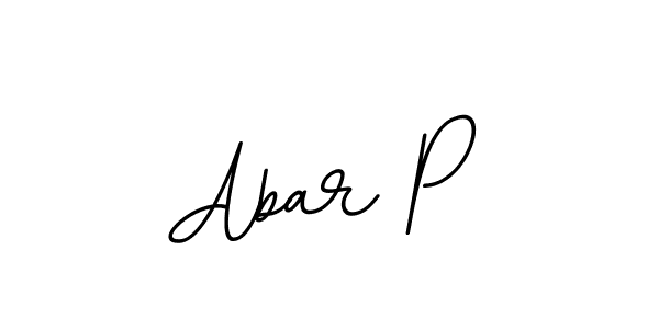 How to make Abar P name signature. Use BallpointsItalic-DORy9 style for creating short signs online. This is the latest handwritten sign. Abar P signature style 11 images and pictures png