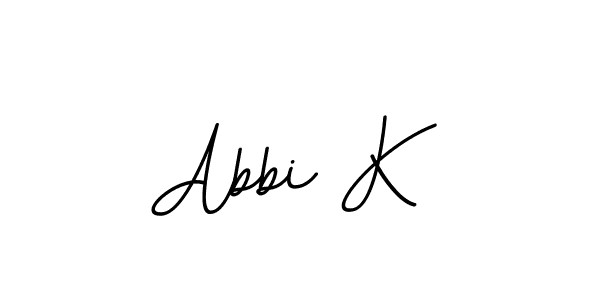 How to make Abbi K name signature. Use BallpointsItalic-DORy9 style for creating short signs online. This is the latest handwritten sign. Abbi K signature style 11 images and pictures png