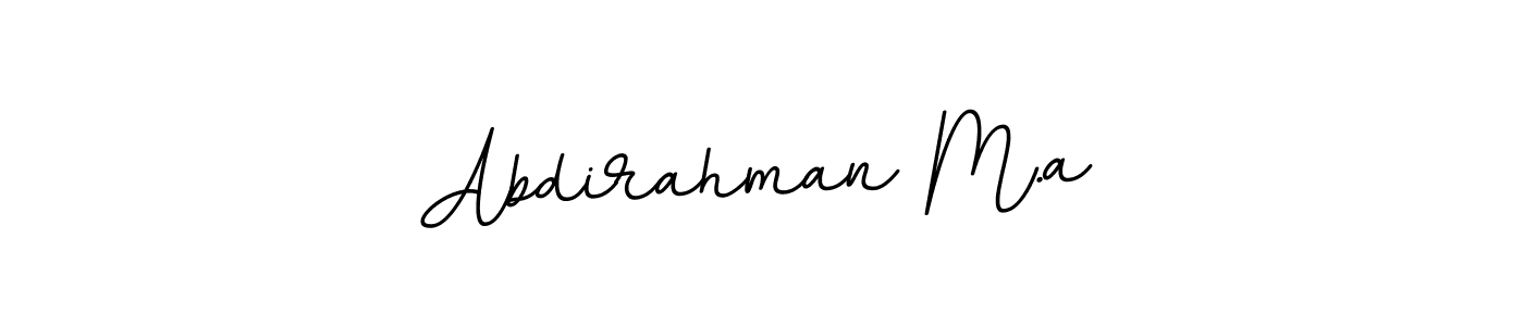 It looks lik you need a new signature style for name Abdirahman M.a. Design unique handwritten (BallpointsItalic-DORy9) signature with our free signature maker in just a few clicks. Abdirahman M.a signature style 11 images and pictures png