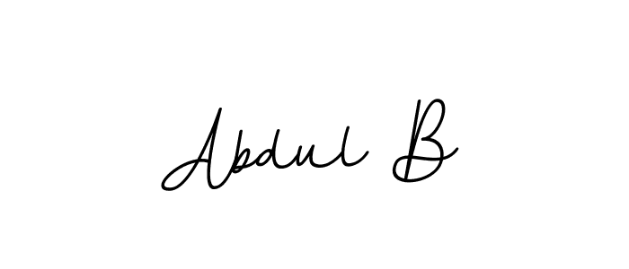 Use a signature maker to create a handwritten signature online. With this signature software, you can design (BallpointsItalic-DORy9) your own signature for name Abdul B. Abdul B signature style 11 images and pictures png