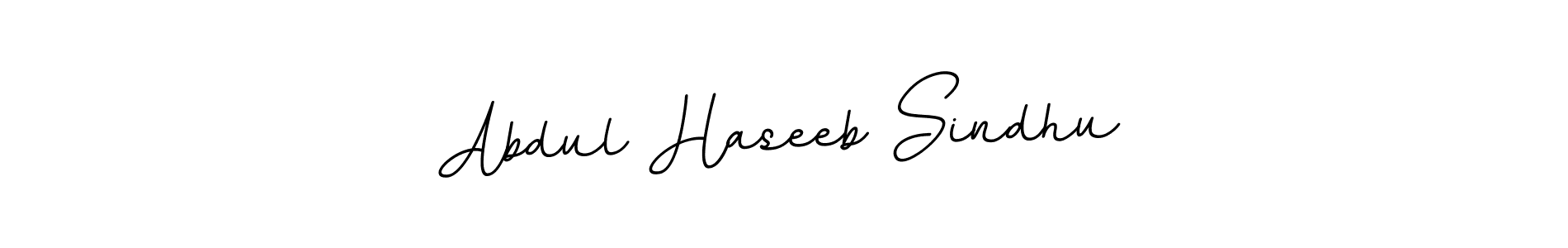 Use a signature maker to create a handwritten signature online. With this signature software, you can design (BallpointsItalic-DORy9) your own signature for name Abdul Haseeb Sindhu. Abdul Haseeb Sindhu signature style 11 images and pictures png