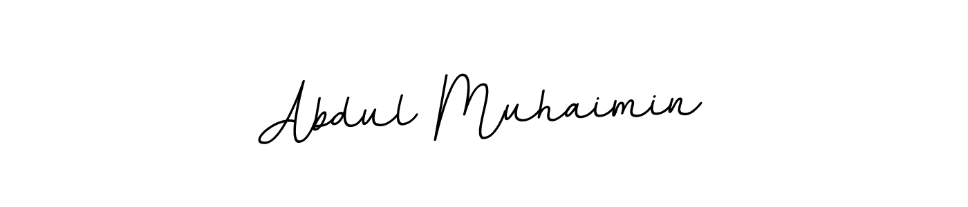 Use a signature maker to create a handwritten signature online. With this signature software, you can design (BallpointsItalic-DORy9) your own signature for name Abdul Muhaimin. Abdul Muhaimin signature style 11 images and pictures png