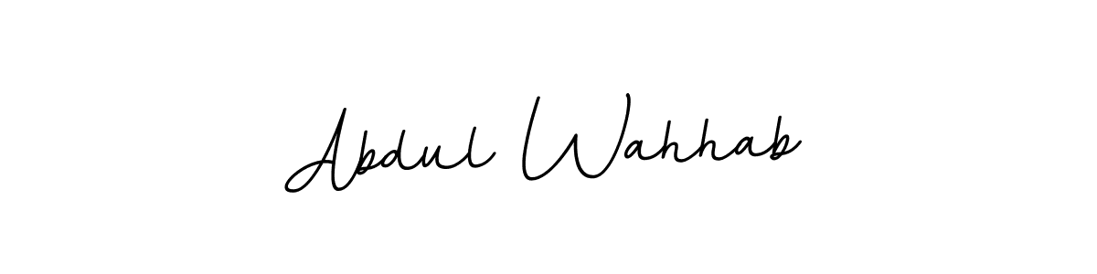Use a signature maker to create a handwritten signature online. With this signature software, you can design (BallpointsItalic-DORy9) your own signature for name Abdul Wahhab. Abdul Wahhab signature style 11 images and pictures png