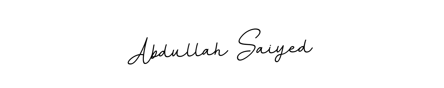 Use a signature maker to create a handwritten signature online. With this signature software, you can design (BallpointsItalic-DORy9) your own signature for name Abdullah Saiyed. Abdullah Saiyed signature style 11 images and pictures png