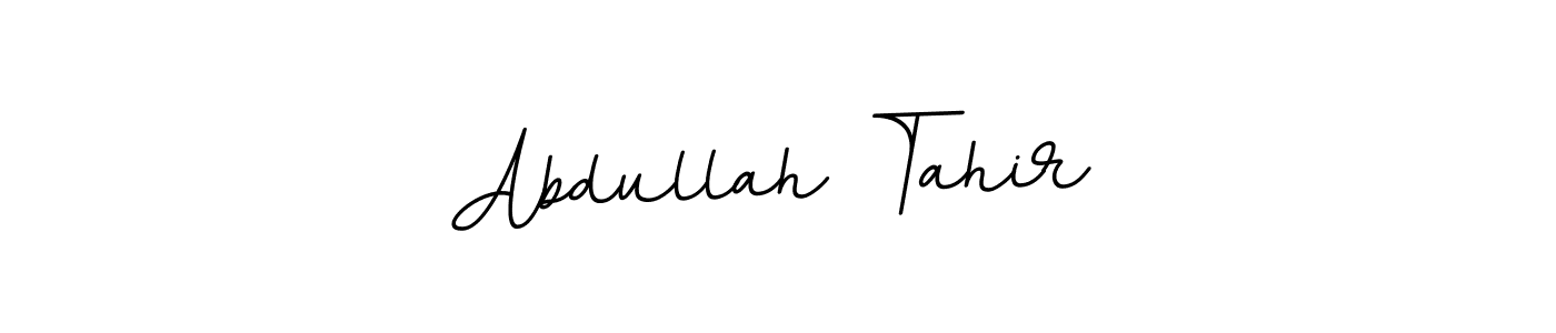 You should practise on your own different ways (BallpointsItalic-DORy9) to write your name (Abdullah Tahir) in signature. don't let someone else do it for you. Abdullah Tahir signature style 11 images and pictures png