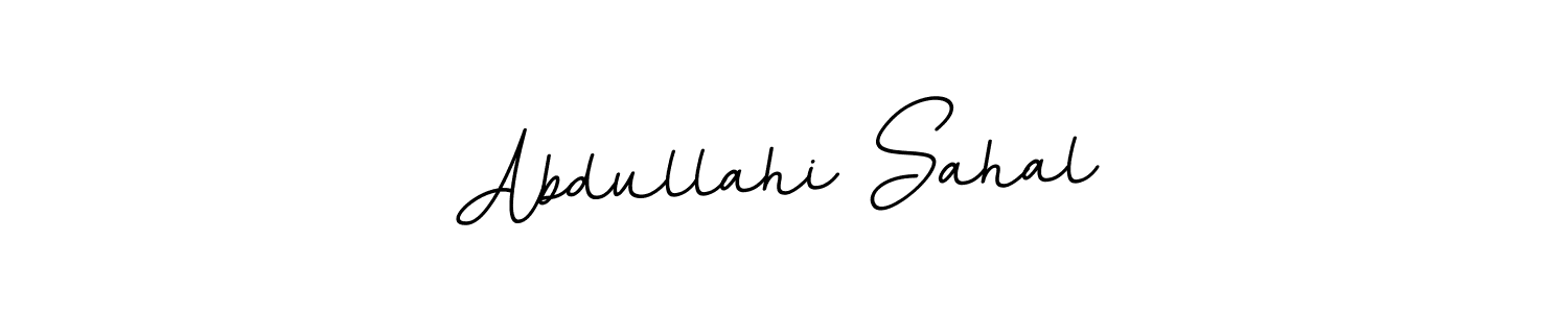 Design your own signature with our free online signature maker. With this signature software, you can create a handwritten (BallpointsItalic-DORy9) signature for name Abdullahi Sahal. Abdullahi Sahal signature style 11 images and pictures png