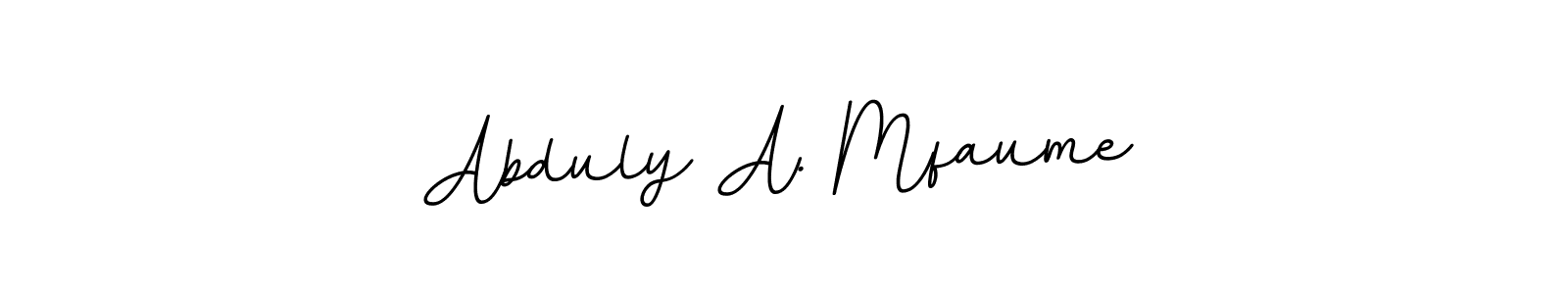 How to make Abduly A. Mfaume name signature. Use BallpointsItalic-DORy9 style for creating short signs online. This is the latest handwritten sign. Abduly A. Mfaume signature style 11 images and pictures png