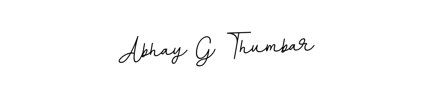The best way (BallpointsItalic-DORy9) to make a short signature is to pick only two or three words in your name. The name Abhay G Thumbar include a total of six letters. For converting this name. Abhay G Thumbar signature style 11 images and pictures png