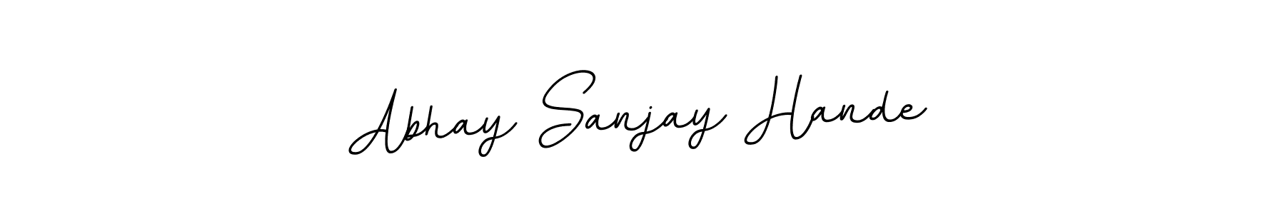 You can use this online signature creator to create a handwritten signature for the name Abhay Sanjay Hande. This is the best online autograph maker. Abhay Sanjay Hande signature style 11 images and pictures png