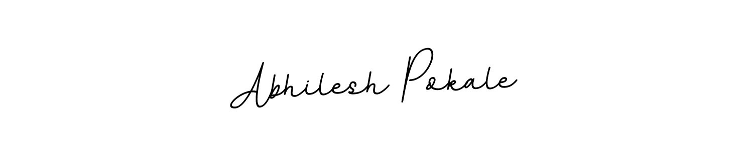 How to make Abhilesh Pokale name signature. Use BallpointsItalic-DORy9 style for creating short signs online. This is the latest handwritten sign. Abhilesh Pokale signature style 11 images and pictures png