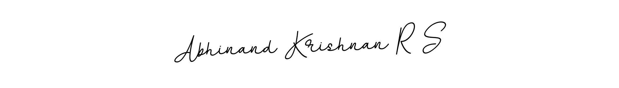 You should practise on your own different ways (BallpointsItalic-DORy9) to write your name (Abhinand Krishnan R S) in signature. don't let someone else do it for you. Abhinand Krishnan R S signature style 11 images and pictures png