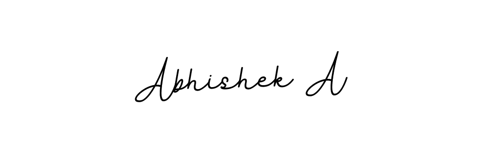 How to make Abhishek A name signature. Use BallpointsItalic-DORy9 style for creating short signs online. This is the latest handwritten sign. Abhishek A signature style 11 images and pictures png