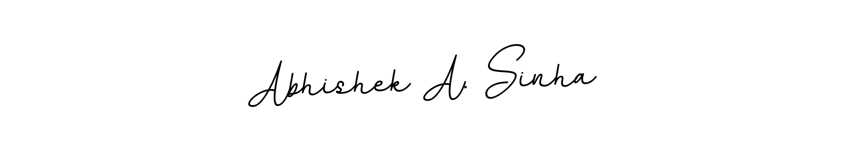 Use a signature maker to create a handwritten signature online. With this signature software, you can design (BallpointsItalic-DORy9) your own signature for name Abhishek A. Sinha. Abhishek A. Sinha signature style 11 images and pictures png