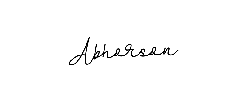 Use a signature maker to create a handwritten signature online. With this signature software, you can design (BallpointsItalic-DORy9) your own signature for name Abhorson. Abhorson signature style 11 images and pictures png