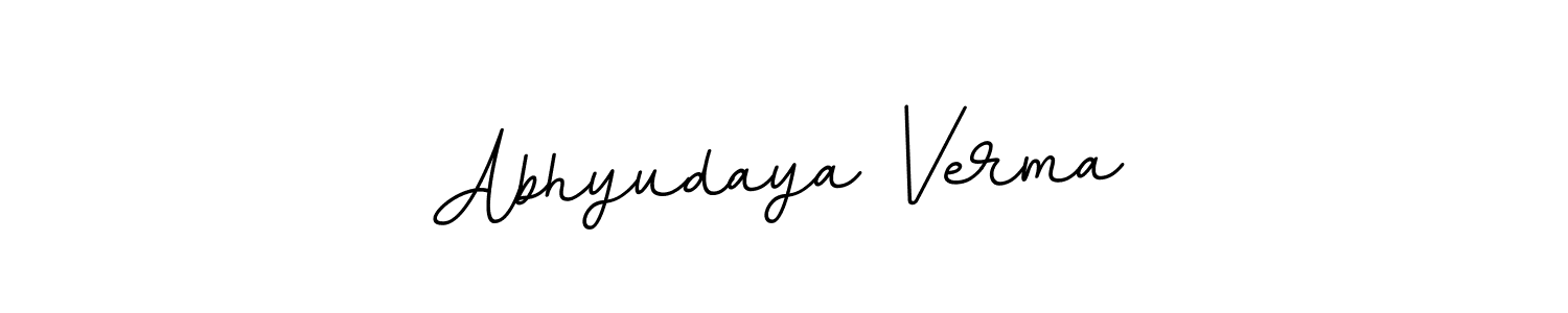 You should practise on your own different ways (BallpointsItalic-DORy9) to write your name (Abhyudaya Verma) in signature. don't let someone else do it for you. Abhyudaya Verma signature style 11 images and pictures png