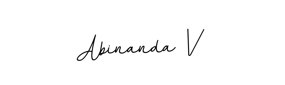 Use a signature maker to create a handwritten signature online. With this signature software, you can design (BallpointsItalic-DORy9) your own signature for name Abinanda V. Abinanda V signature style 11 images and pictures png