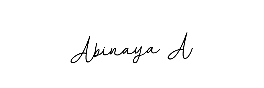 How to make Abinaya A name signature. Use BallpointsItalic-DORy9 style for creating short signs online. This is the latest handwritten sign. Abinaya A signature style 11 images and pictures png