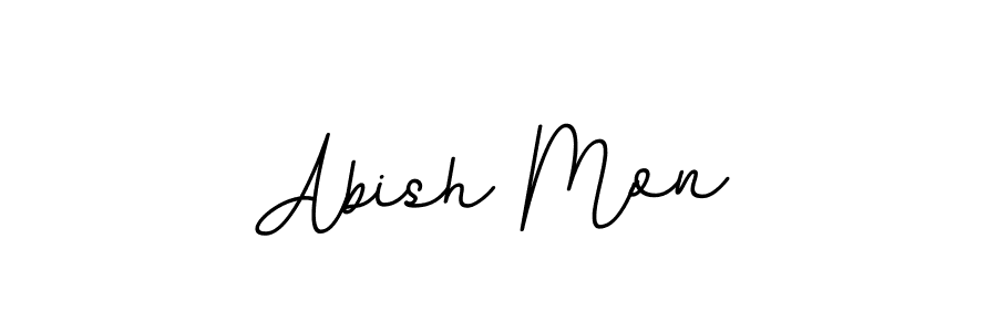 How to make Abish Mon name signature. Use BallpointsItalic-DORy9 style for creating short signs online. This is the latest handwritten sign. Abish Mon signature style 11 images and pictures png