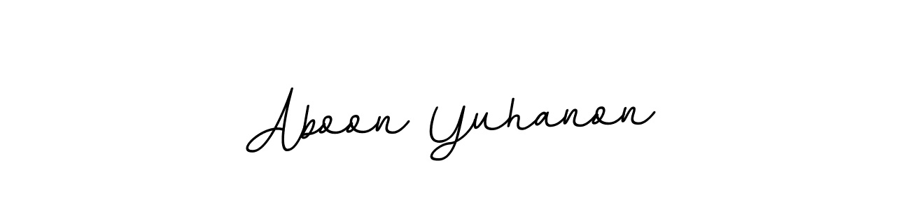 Use a signature maker to create a handwritten signature online. With this signature software, you can design (BallpointsItalic-DORy9) your own signature for name Aboon Yuhanon. Aboon Yuhanon signature style 11 images and pictures png