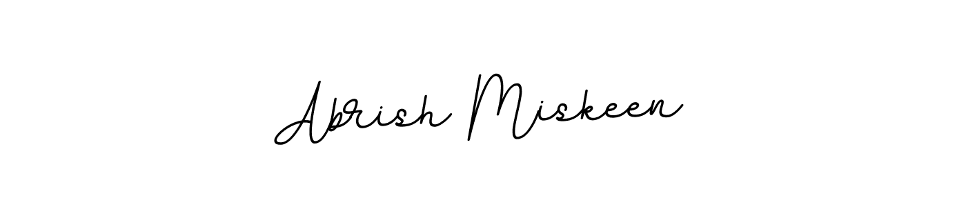 This is the best signature style for the Abrish Miskeen name. Also you like these signature font (BallpointsItalic-DORy9). Mix name signature. Abrish Miskeen signature style 11 images and pictures png