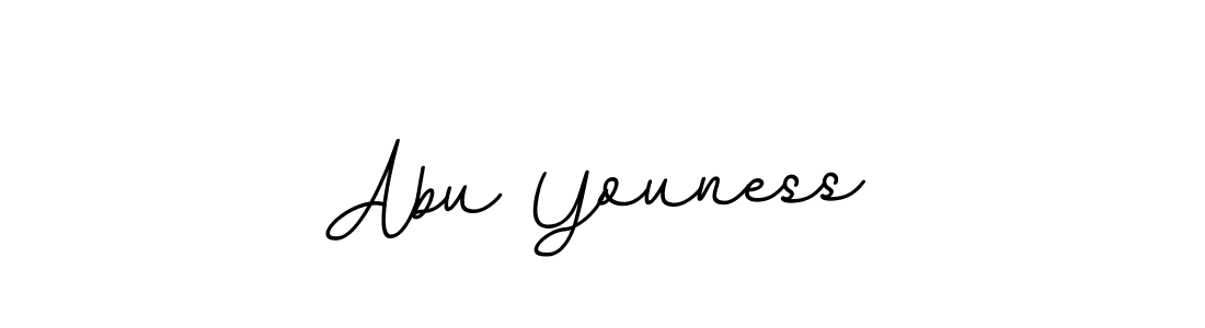 How to make Abu Youness name signature. Use BallpointsItalic-DORy9 style for creating short signs online. This is the latest handwritten sign. Abu Youness signature style 11 images and pictures png