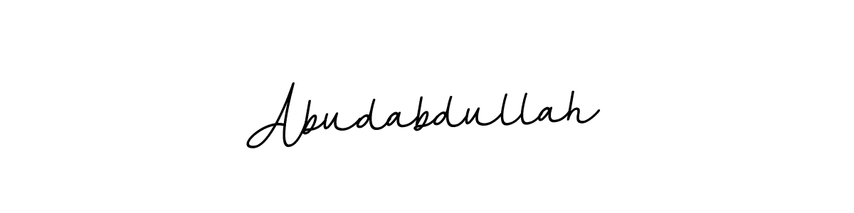 Make a beautiful signature design for name Abudabdullah. With this signature (BallpointsItalic-DORy9) style, you can create a handwritten signature for free. Abudabdullah signature style 11 images and pictures png