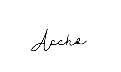 Use a signature maker to create a handwritten signature online. With this signature software, you can design (BallpointsItalic-DORy9) your own signature for name Accho. Accho signature style 11 images and pictures png