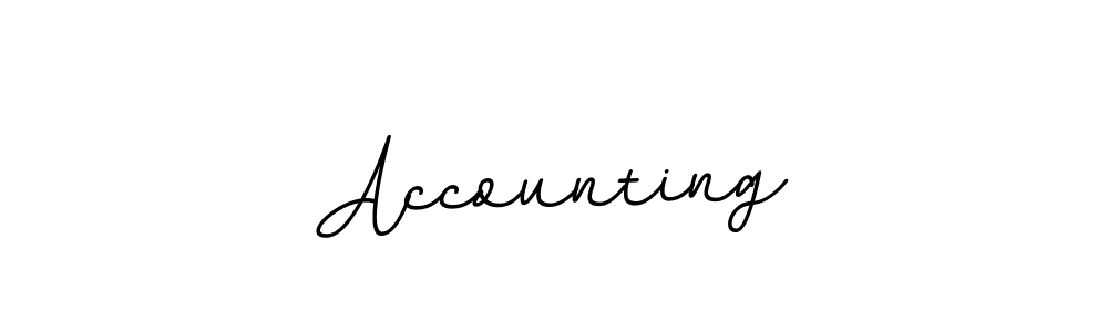Design your own signature with our free online signature maker. With this signature software, you can create a handwritten (BallpointsItalic-DORy9) signature for name Accounting. Accounting signature style 11 images and pictures png