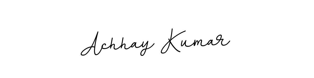 The best way (BallpointsItalic-DORy9) to make a short signature is to pick only two or three words in your name. The name Achhay Kumar include a total of six letters. For converting this name. Achhay Kumar signature style 11 images and pictures png