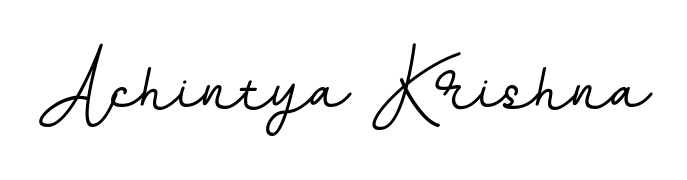 A timeless handwritten aesthetic for Achintya Krishna. The BallpointsItalic-DORy9 font gives your signature a handcrafted feel with natural curves. Achintya Krishna signature style 11 images and pictures png