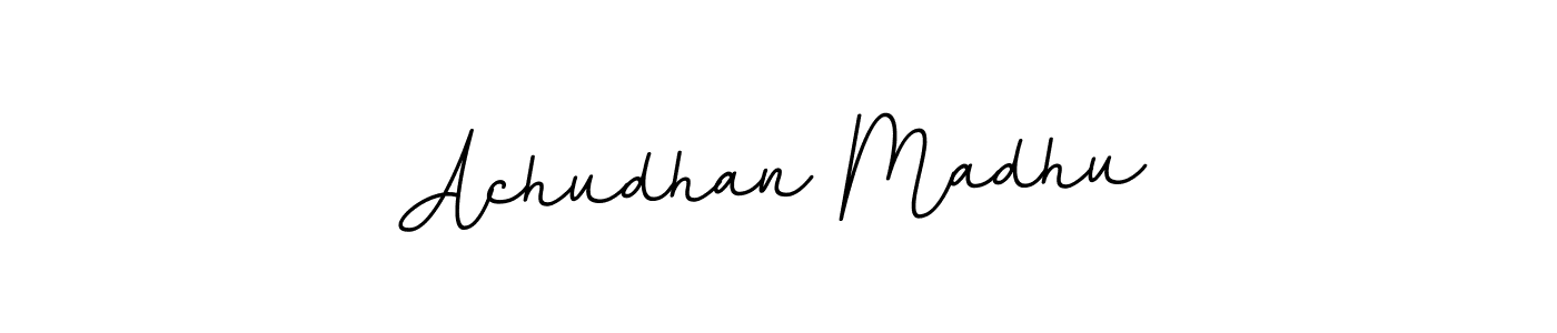 The best way (BallpointsItalic-DORy9) to make a short signature is to pick only two or three words in your name. The name Achudhan Madhu include a total of six letters. For converting this name. Achudhan Madhu signature style 11 images and pictures png