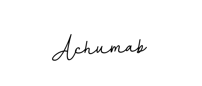 Use a signature maker to create a handwritten signature online. With this signature software, you can design (BallpointsItalic-DORy9) your own signature for name Achumab. Achumab signature style 11 images and pictures png