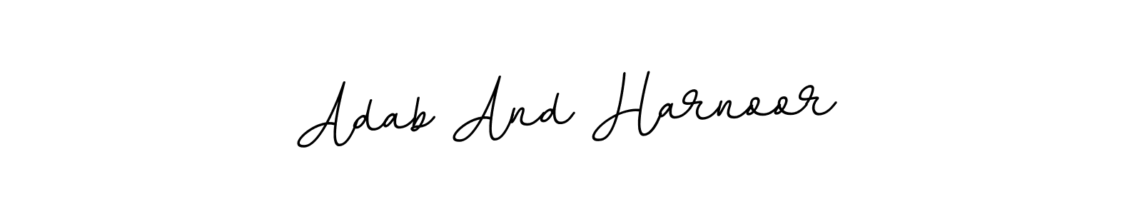 Make a beautiful signature design for name Adab And Harnoor. With this signature (BallpointsItalic-DORy9) style, you can create a handwritten signature for free. Adab And Harnoor signature style 11 images and pictures png