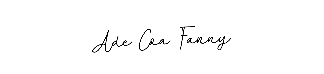 How to make Ade Coa Fanny name signature. Use BallpointsItalic-DORy9 style for creating short signs online. This is the latest handwritten sign. Ade Coa Fanny signature style 11 images and pictures png