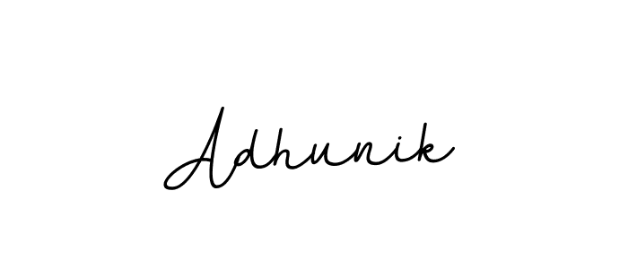 How to make Adhunik name signature. Use BallpointsItalic-DORy9 style for creating short signs online. This is the latest handwritten sign. Adhunik signature style 11 images and pictures png