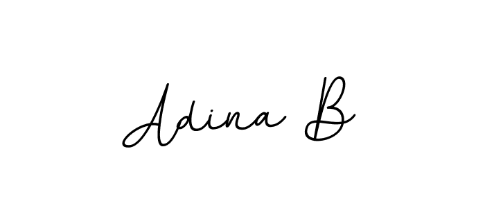 The best way (BallpointsItalic-DORy9) to make a short signature is to pick only two or three words in your name. The name Adina B include a total of six letters. For converting this name. Adina B signature style 11 images and pictures png