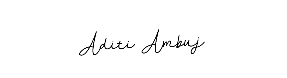 How to make Aditi Ambuj name signature. Use BallpointsItalic-DORy9 style for creating short signs online. This is the latest handwritten sign. Aditi Ambuj signature style 11 images and pictures png