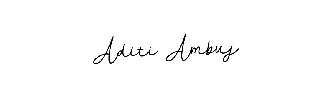 How to make Aditi Ambuj name signature. Use BallpointsItalic-DORy9 style for creating short signs online. This is the latest handwritten sign. Aditi Ambuj signature style 11 images and pictures png