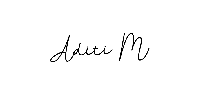 Use a signature maker to create a handwritten signature online. With this signature software, you can design (BallpointsItalic-DORy9) your own signature for name Aditi M. Aditi M signature style 11 images and pictures png