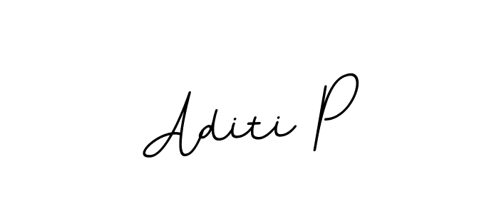 Use a signature maker to create a handwritten signature online. With this signature software, you can design (BallpointsItalic-DORy9) your own signature for name Aditi P. Aditi P signature style 11 images and pictures png