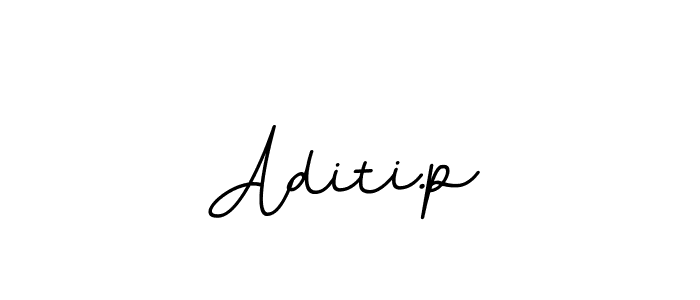 How to make Aditi.p name signature. Use BallpointsItalic-DORy9 style for creating short signs online. This is the latest handwritten sign. Aditi.p signature style 11 images and pictures png