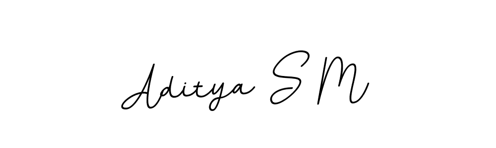 How to make Aditya S M name signature. Use BallpointsItalic-DORy9 style for creating short signs online. This is the latest handwritten sign. Aditya S M signature style 11 images and pictures png