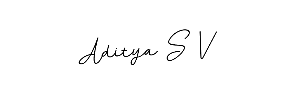 Create a beautiful signature design for name Aditya S V. With this signature (BallpointsItalic-DORy9) fonts, you can make a handwritten signature for free. Aditya S V signature style 11 images and pictures png