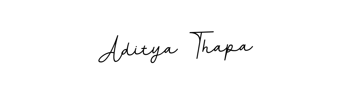 Use a signature maker to create a handwritten signature online. With this signature software, you can design (BallpointsItalic-DORy9) your own signature for name Aditya Thapa. Aditya Thapa signature style 11 images and pictures png
