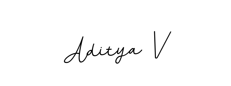 Design your own signature with our free online signature maker. With this signature software, you can create a handwritten (BallpointsItalic-DORy9) signature for name Aditya V. Aditya V signature style 11 images and pictures png