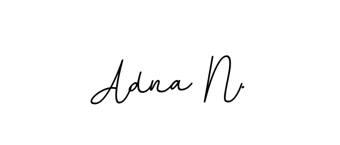 How to make Adna N. name signature. Use BallpointsItalic-DORy9 style for creating short signs online. This is the latest handwritten sign. Adna N. signature style 11 images and pictures png