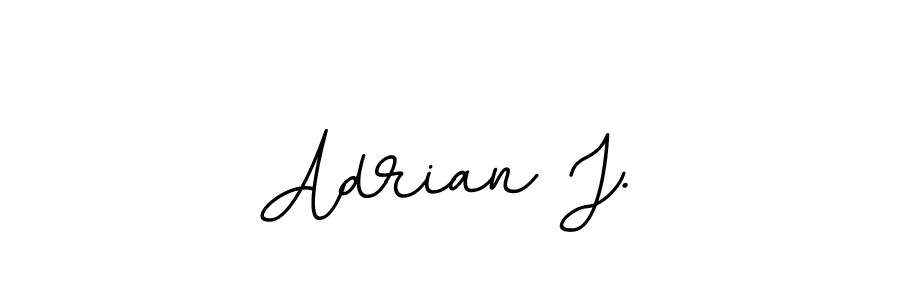 How to make Adrian J. name signature. Use BallpointsItalic-DORy9 style for creating short signs online. This is the latest handwritten sign. Adrian J. signature style 11 images and pictures png