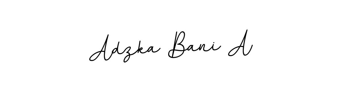 How to make Adzka Bani A name signature. Use BallpointsItalic-DORy9 style for creating short signs online. This is the latest handwritten sign. Adzka Bani A signature style 11 images and pictures png