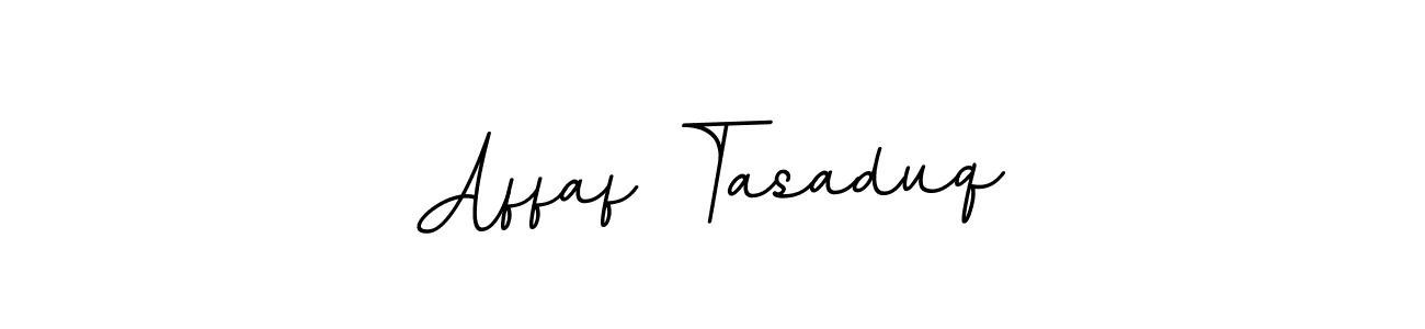 How to make Affaf Tasaduq name signature. Use BallpointsItalic-DORy9 style for creating short signs online. This is the latest handwritten sign. Affaf Tasaduq signature style 11 images and pictures png